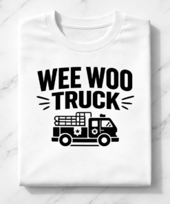 T-shirt for firefighters with the slogan Wee Woo Truck