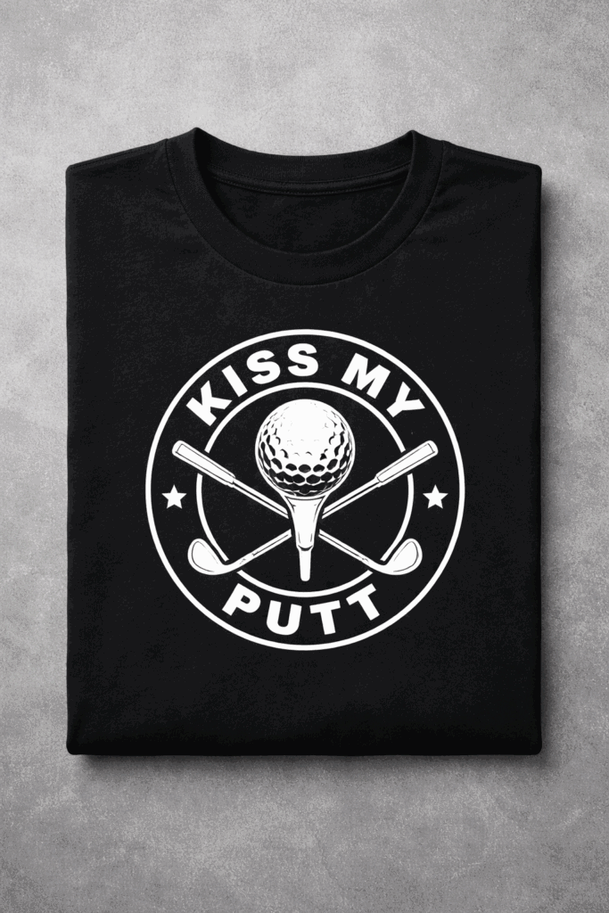 T-shirt for golfers with the slogan Kiss My Putt