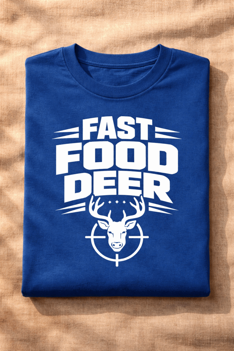 T-shirt for hunters with the slogan Fast Food Deer