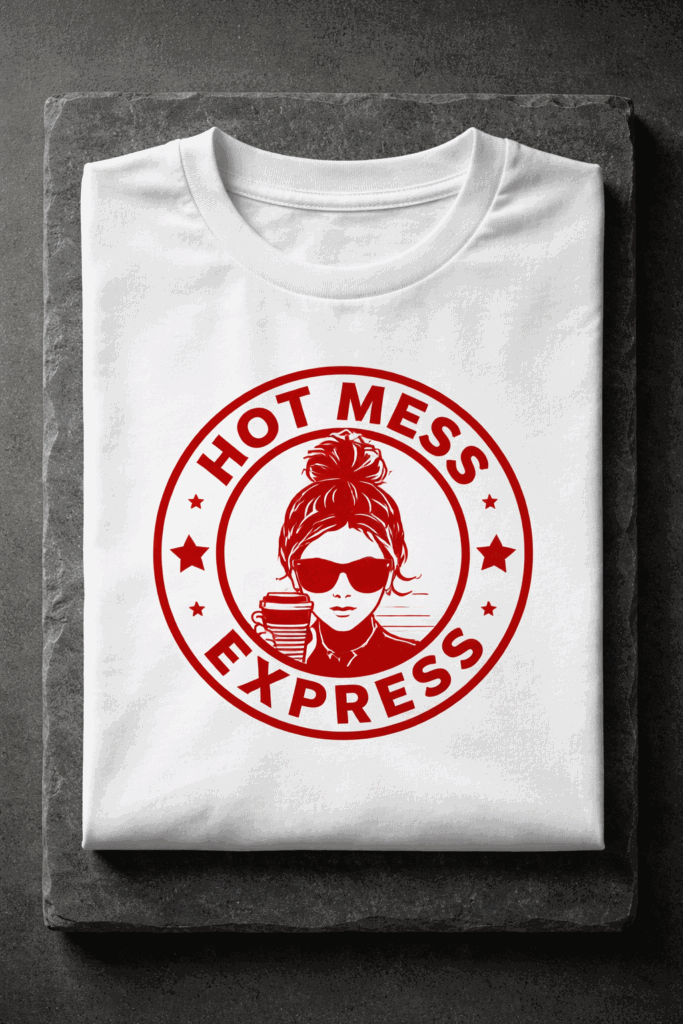 T-shirt for moms with the slogan Hot Mess Express
