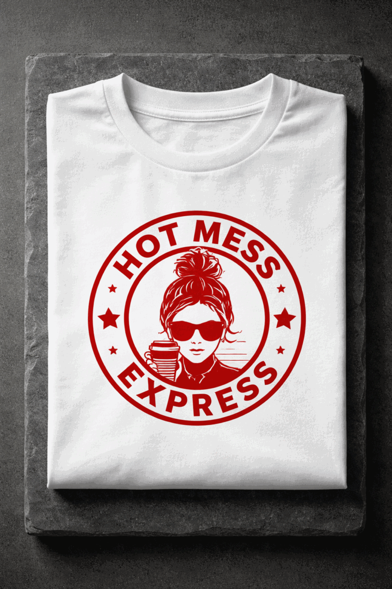T-shirt for moms with the slogan Hot Mess Express