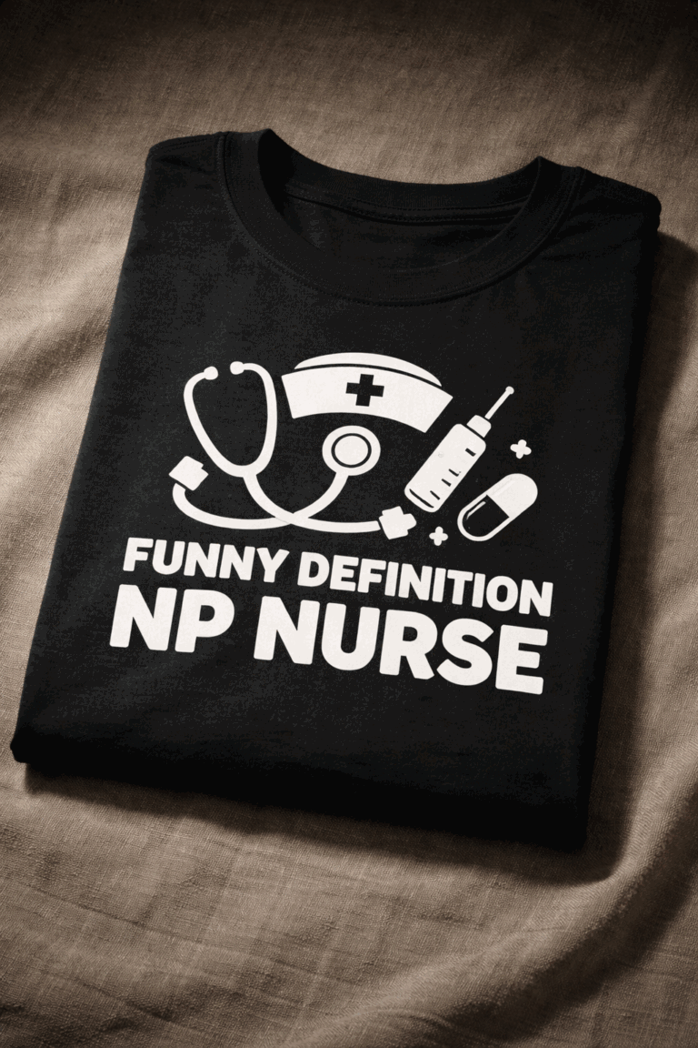 T-shirt for nurses with the slogan Funny Definition NP Nurse