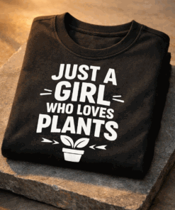 T-shirt for plant lovers with the slogan Just A Girl Who Loves Plants