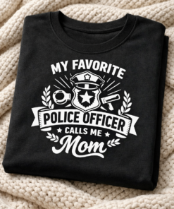 T-shirt for police officers with the slogan My Favorite Police Officer Calls Me Mom