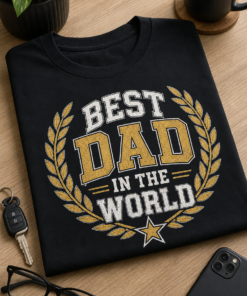 Dad gift T-shirt with Best dad in the world retro badge design