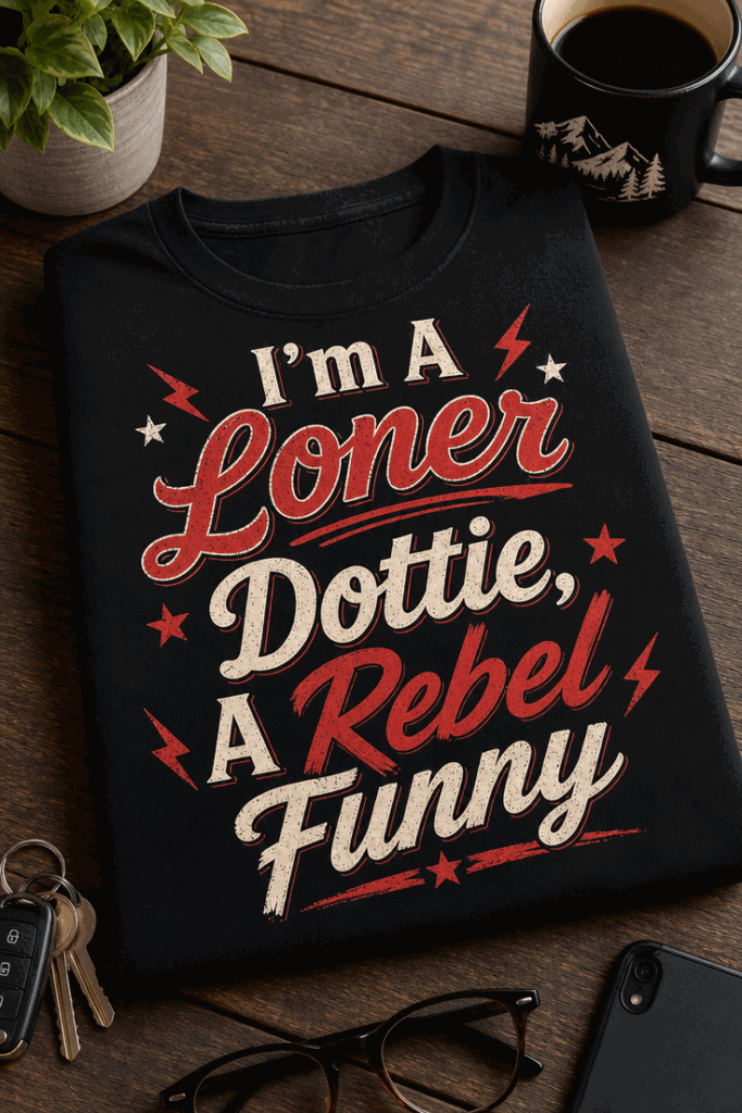 Funny rebel T-Shirt with slogan I’m A Loner Dottie, A Rebel Funny